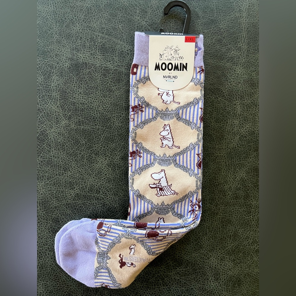 Moomin Celebration Crew Socks Unisex Lavender Size L-XL